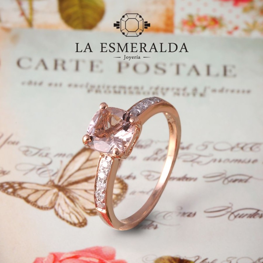 Joyeria Joyeria La Esmeralda Anillos Para Dama | Anillo Con Morganita Y Diamantes