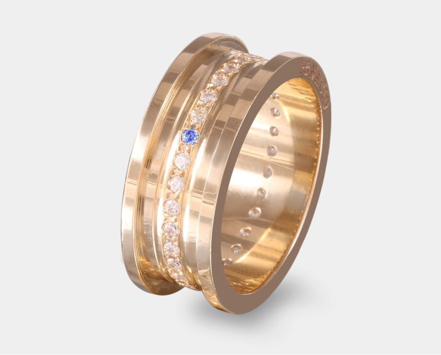 Bodas Y Argollas Joyeria La Esmeralda | Argolla De Matrimonio Con Zafiro Y Diamante K82C-Le-36A