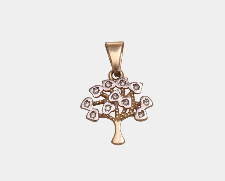 Joyeria Joyeria La Esmeralda Dijes | Dije Arbol De La Vida Con Zirconia